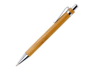 Bamboo Ballpoint Pen With Metal Trims