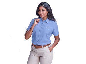 Ladies Short Sleeve Oxford Shirt