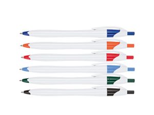 Slim White Barrel Ballpoint Pen