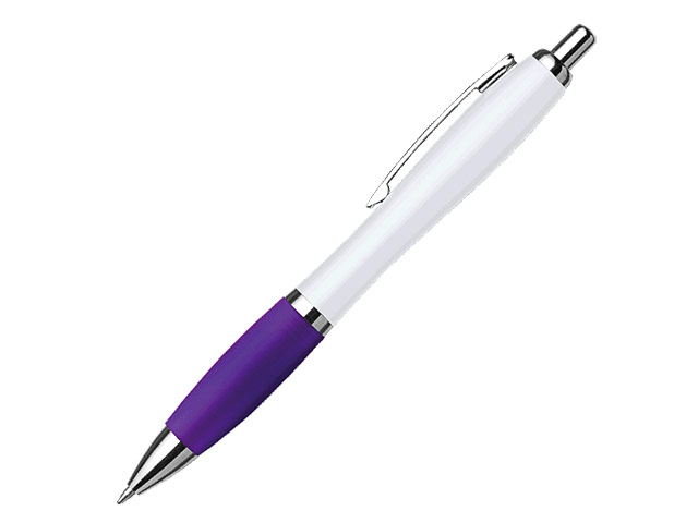White Barrel Curved Design Ballpoint Pen