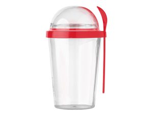450ml Dual Compartment Breakfast Mug with Spoon