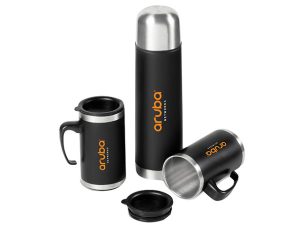 Cardinal Stainless Steel Vacuum Flask & Mug Set