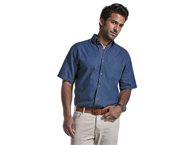 Denver Denim Shirt Short Sleeve Mens - Image 3