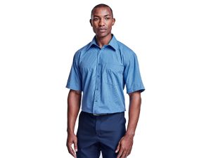 Mens Short Sleeve Micro Check Shirt