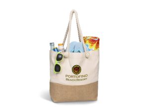 Okiyo Suna Jute & Cotton Beach Bag