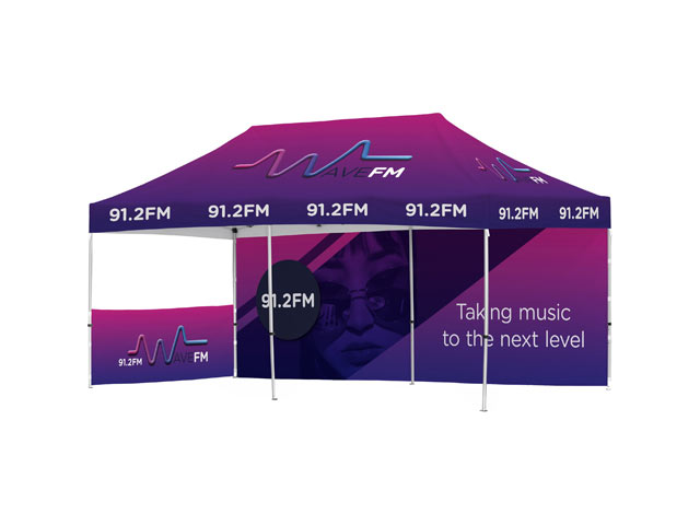 Ovation Sublimated Gazebo 6m X 3m - 1 Short Half-Wall Skin - 1 Long Full-Wall Skin - Image 2