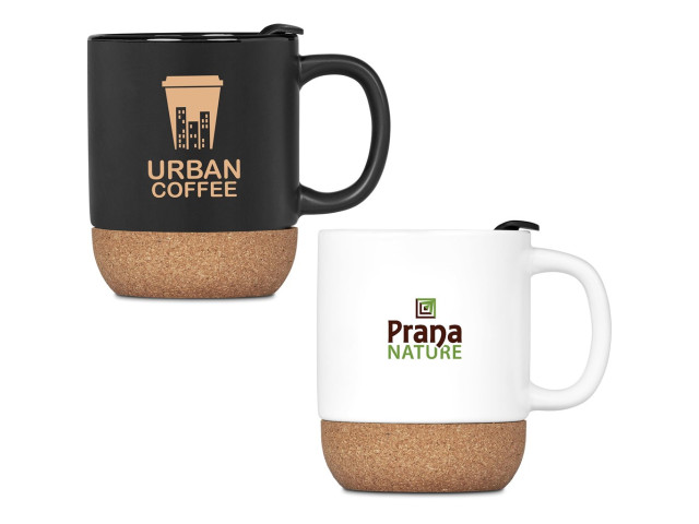 Serendipio Sienna Cork & Ceramic Coffee Mug - 340ml - Image 3