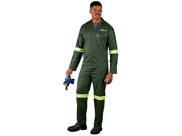 Acid Resistant Polycotton Conti Suit - Reflective Arm & Legs - Yellow Tape - Image 3