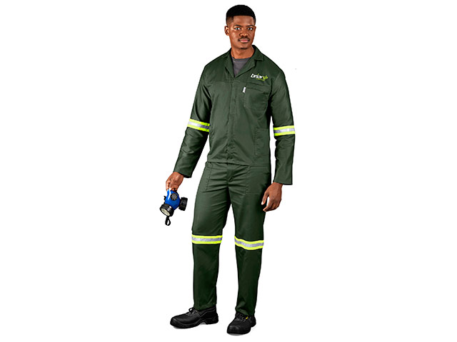 Acid Resistant Polycotton Conti Suit - Reflective Arm & Legs - Yellow Tape
