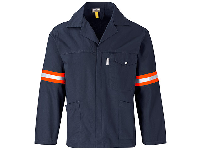 Artisan Premium 100% Cotton Jacket - Reflective Arms - Orange Tape - Image 2