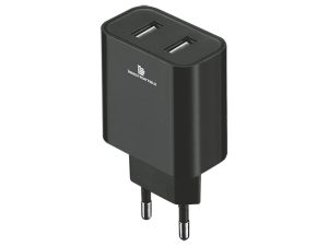 IND 3.1AMP Dual USB Wall Charger With Micro-USB and Type-C Cab