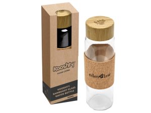 Kooshty Clear Bamboost Glass Water Bottle - 700ml