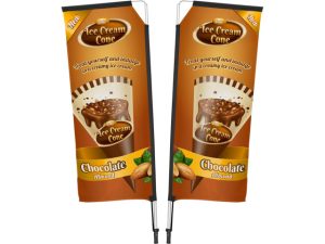 Legend 2M Sublimated Telescopic Double-Sided Flying Banner - 1 complete unit