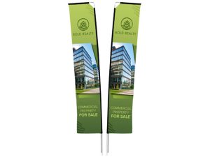 Legend 4M Sublimated Telescopic Double-Sided Flying Banner - 1 complete unit