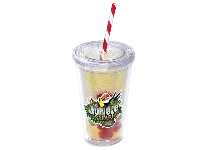 Malibu Double-Wall Plastic Tumbler & Straw - 470ml - Image 2