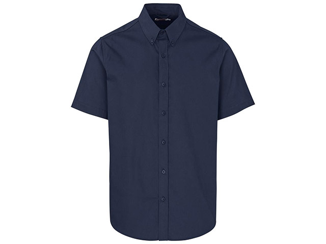 Mens Short Sleeve Brushed Cotton Twill Moderna Shirt - Image 3