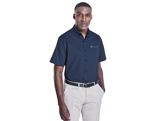 Mens Short Sleeve Brushed Cotton Twill Moderna Shirt