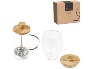 Okiyo Aibo Glass & Bamboo Coffee Set