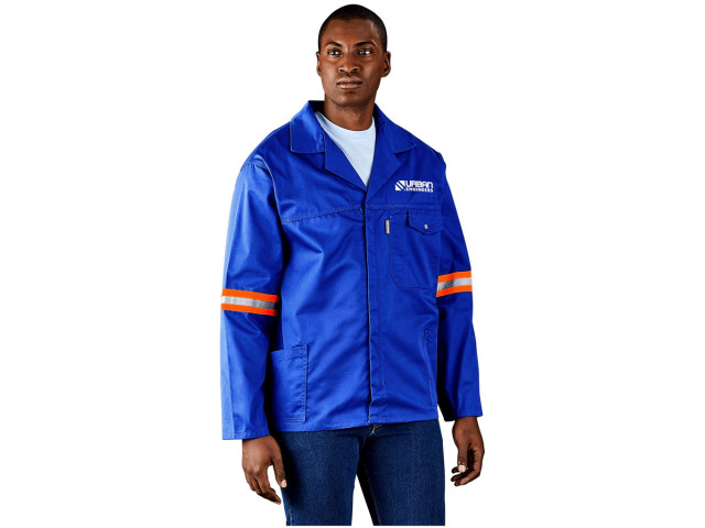 Site Premium Polycotton Jacket - Reflective Arms - Orange Tape - Image 4