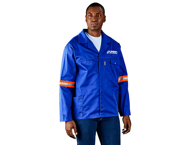 Site Premium Polycotton Jacket - Reflective Arms - Orange Tape