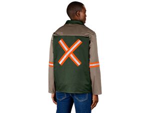 Site Premium Two-Tone Polycotton Jacket - Reflective Arms & Back - Orange Tape