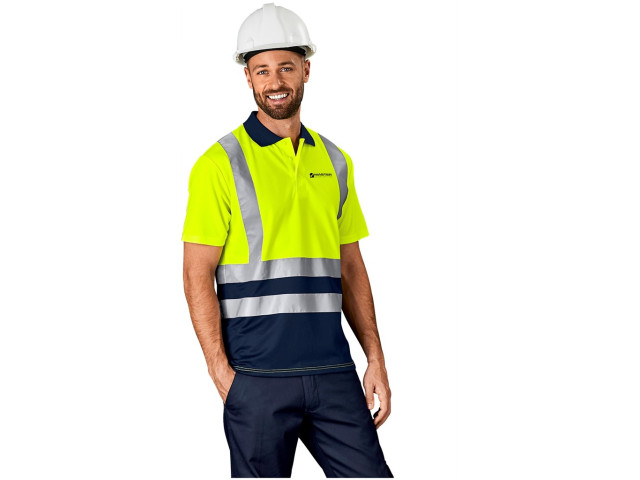 Surveyor Two-Tone Hi-Viz Reflective Golf Shirt - Image 4