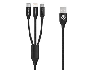 Volkano Weave Series 3-in-1 Charge Cable 1m